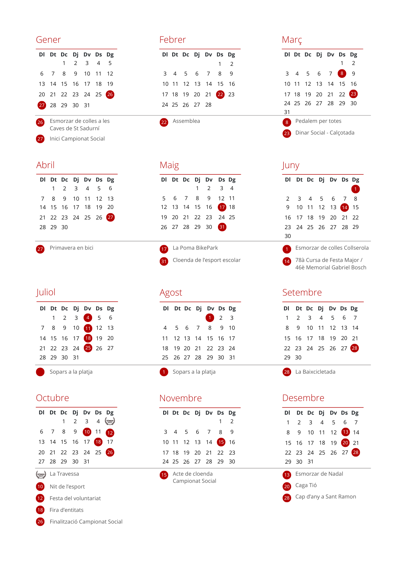 Calendari d'Activitats 2025